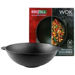 Сковорода Brizoll Wok чавунна 30 см (W30) - мініатюра 4