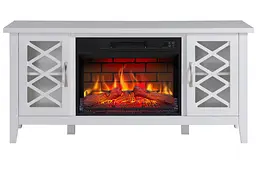 Камінокомплект ArtiFlame Odessa AF23 BS білий з обігрівом і звуком горіння вогню - мініатюра 4