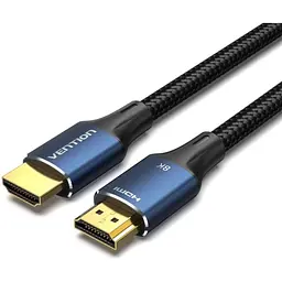 Кабель мультимедійний HDMI M to HDMI M 1.5m 8K60Hz cotton braided blue Vention (ALGLG)