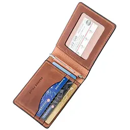 Шкіряний чоловічий затискач для грошей GRANDE PELLE 12х8х1 см acs0027515 - мініатюра 4