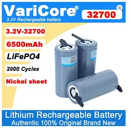 Акумулятор VariCore 32700 LIFE-PO4 6500mAh 3.2V VC-3265 N під паяння 55A Сірий (2906230726) - мініатюра 2