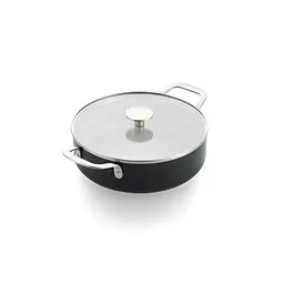 Сотейник з кришкою KitchenAid АС, 28 см, 4,28 л, з керам покриттям, матовий чорний (CC010431-001) - мініатюра 2