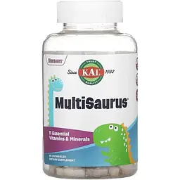 Амінокислота MultiSaurus, 90 жувальних таблеток - Ягоди, виноград та апельсин. KAL vit0003953