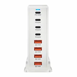 Зарядний пристрій YMS-858 240W для GAN3 (1Type-C100W+3Type-C30W/4USBQC3.018W) Білий - мініатюра 2
