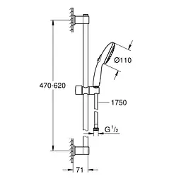 Душовий гарнітур Grohe QuickFix Vitalio Comfort 110 26032001, Хром - мініатюра 2