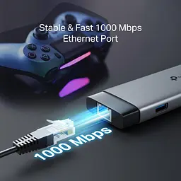 TP-Link Хаб USB UH9120C USB-C > 3xUSB3.0/1xUSB-C/xHDMI/1xRJ45/1xSD/1xmicroSD/1xPD 100Wh - мініатюра 7