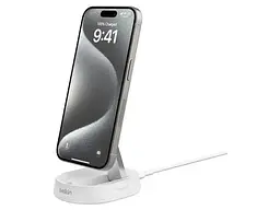 Бездротовий зарядний пристрій Belkin BoostCharge Pro Magnetic Qi2 15 W White (WIA008VFWH) - мініатюра 4