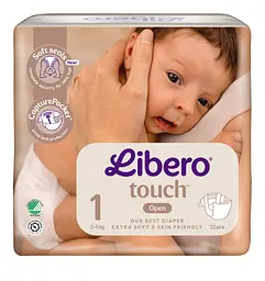 Підгузки Libero Touch 1 (2-5 кг), 22 шт. (7977/806857) - мініатюра 2