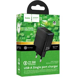Мережевний зарядний пристрій Hoco CS111A Lounge PD22.5W 1USB-C Black - мініатюра 4