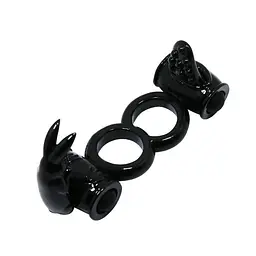 Подвійне ерекційне віброкільце Sweet Ring Double Penis Ring Black Baile BI-014079-1 21942 - мініатюра 4