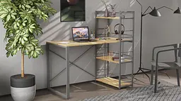 Письмовий стіл Ferrum-decor Серії Конект з етажеркою 75x120x60 сірий ДСП Дуб Артізан 16мм (FRD-104232) - мініатюра 2