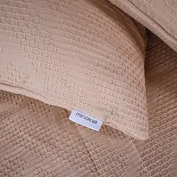 Постільна білизна MirSon №20-01 Waffle Bej 2 x 143x210 сімейний (2200011032627) - мініатюра 2