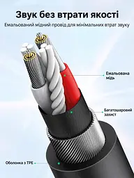 Аудіоадаптер-розгалужувач для гарнітури UGREEN AV141 штекер 3,5 мм на два гнізда 3,5 мм для навушників і мікрофона для комбінованого аудіороз'єму з підтримкою мікрофона вбудований кабель 0,2 м чорний із золотистими роз'ємами (30620) - мініатюра 7