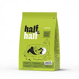 Сухий корм Half&Half для кішок з чутливим травленням, з індичкою, 300 г (арт.20949)