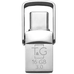 Флеш накопичувач USB 16Gb T&G Metal TG104 сріблястий Type-C / USB 2.0 (TG104TC-16G)