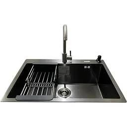 Комплект мийка + змішувач Romzha Arta U-650S Max BL (A) - мініатюра 2