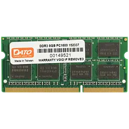 Оперативна пам'ять Dato 8GB SODIMM DDR3 1600MHz (DT8G3DSDLD16)