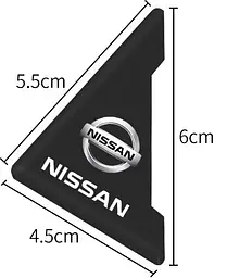 Захист кутів дверей Nissan 2 шт Гумові 45х58х47 мм на скотчі Чорні Посилені (протиударні чохли від сколів) - мініатюра 2