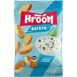 Сухарики багетні Hroom! Сметана із зеленню 60 г