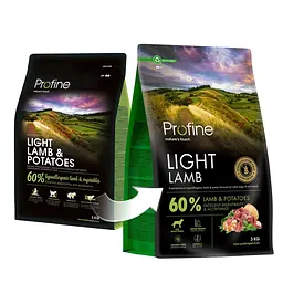 Сухий корм Profine Light Lamb and Potatoes для собак із надмірною вагою, з ягням та картоплею, 3 кг - мініатюра 3