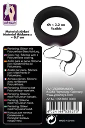Ерекційне кільце Black Velvets Cock Ring 3.2 см чорний - мініатюра 11