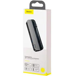 Мультипортовий адаптер USB Хаб Baseus Multi-Functional Transparent Series Type-C CAHUB-TD0G Deep Gray - мініатюра 4