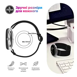 Ремінець нейлоновий ArmorStandart для Google Pixel Watch / Watch 2 / Watch 3 / Watch 4 41 mm Black (ARM75425) - мініатюра 5