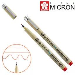 Ручка Sakura Pigma Micron PN Червоний 0.4-0.5 мм    - мініатюра 2