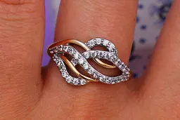 Кільце Xuping Jewelry з родієм загадка р 18 золотисте - мініатюра 3
