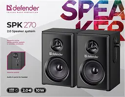 Акустична система 2.0 Defender SPK-270 10Вт, чорна, дерево, USB (65270)