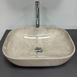 Умивальник VBI Ravenna накладний 46x32.5 см beige stone glossy VBI-011236 - мініатюра 3