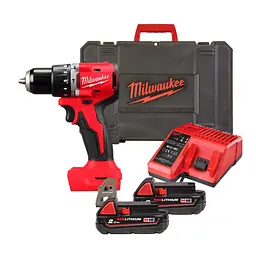 Дриль-шуруповерт акумуляторний безщітковий ударний MILWAUKEE, M18 BLPDRC-202C, 60Нм (ЗУ.2х2Аг, кейс) - мініатюра 2