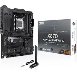 Материнська плата Asus AM5 X870 MAX Gaming WIFI7, X870, 4xDDR5, Int.Video (CPU), 4xSATA3, 3xM.2, 1xPCI-E 5.0 x16, 2xPCI-E 4.0 x16, 1xPCI-E 3.0 x16, Realtek 7.1, Realtek 2.5Gb, WiFi 7, Bluetooth 5.4, HDMI/2xType-C, ATX - мініатюра 2