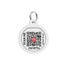 Адресник для собак і котів Waudog Smart ID з QR паспортом Мохнаті монстри коло 30 мм - мініатюра 4