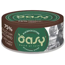 Вологий корм Oasy Cat Wet More Love для дорослих котів курка з індичкою 70 г
