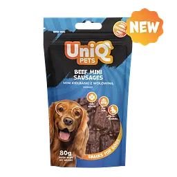 Ласощі для собак UniQ PETS Міні сосиски з яловичини, 80 г - мініатюра 4