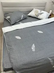 Простирадло без резинки Ecotton Євро 220х240 см із сатину сірого кольору (25356) - мініатюра 9