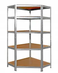 Металевий кутовий стелаж 180x30x90 5 полиць (сірий) - мініатюра 6