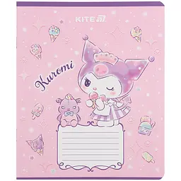Зошит  Kite Kuromi в клітинку 12 аркушів світло-рожевий