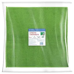 Серветки універсальні з мікрофібри HSL Professional Bulk зелені 30x30 25 шт