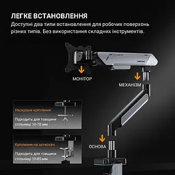 Настільне кріплення для монітора Anda Seat Stealth Pro II RGB 17''-42'' Blue (AD-W-A9X-1S-BS) [123493] - мініатюра 14