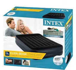 Двоспальне надувне ліжко Intex 64124 Pillow Rest Raised Bed з вбудованим електронасосом 152 x 203 x 42 с - мініатюра 7