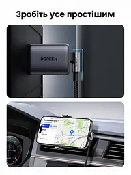 Кабель UGREEN US334 USB-C - USB-C кутовий 90° PD 100 Вт 1 м темно-сірий (70643) - мініатюра 7