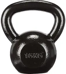 Гиря чавунна Toorx 16 кг з гумовою підставкою Black (KGV-16)