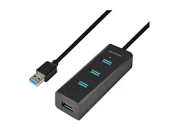 Мультипортовий адаптер AXAGON Charging USB-A Black (HUE-S2BL)