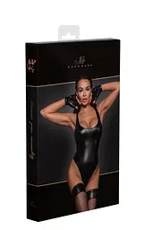 Боді з мокрим ефектом Noir Handmade F244 Powerwetlook body with high cut bottom hem, S - мініатюра 6