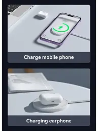 Зарядний пристрій Essager 2-in-1 wireless charger 15W white (EWXCX-CF02-Z) - мініатюра 3