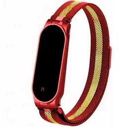 Ремінець Міланська Петля Mi Band 7 Червоний/Gold (26)