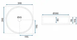 Умивальник Rea Cristal 39 transparent накладний REA-U8881, Прозорий - мініатюра 5