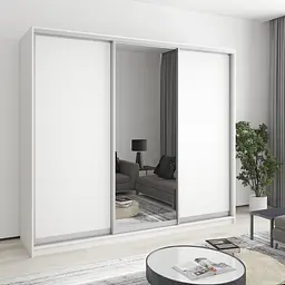 Шафа-купе тридверна MebelStar Комбо AL 2ДСП/Дзеркало 240x60x210 см Аляска білий (MBS-3340)